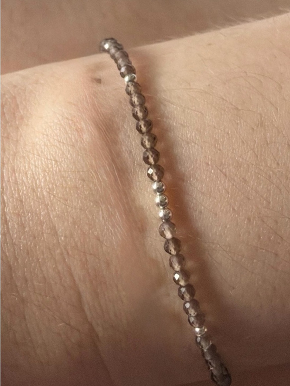 Delicate Smoky Quartz Bead Bracelet - Women Jewelry